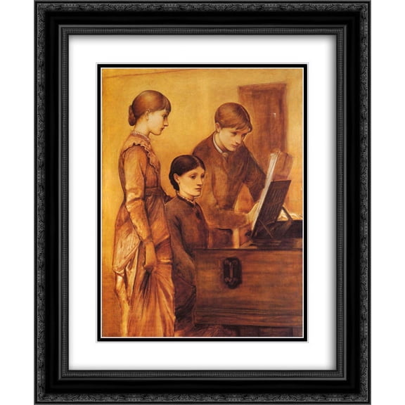 Edward Burne Jones 2x Matted 20x24 Black Ornate Framed Art Print 'Portrait Group Of The Artists Family'