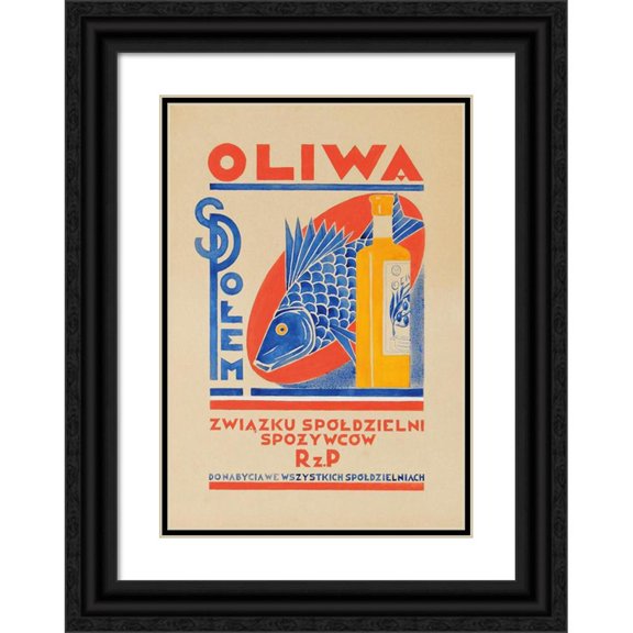 Edward Butrymowicz 14x18 Black Ornate Wood Framed Double Matted Museum Art Print Titled - Oliwa Association of Cooperative Cooperatives of the Rz. P Społem (1935)