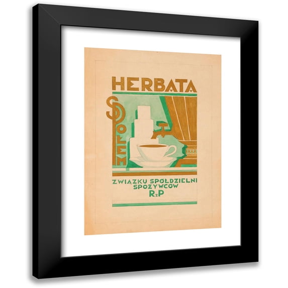 Edward Butrymowicz 18x24 Black Modern Framed Museum Art Print Titled - Tea of The Association of Cooperatives P Społem (1935)