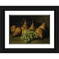 thumbnail image 1 of Edward Chalmers Leavitt 24x18 Black Ornate Framed Double Matted Museum Art Print Titled: Still Life with Grapes and Yellow Pears (1884), 1 of 5