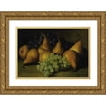 thumbnail image 1 of Edward Chalmers Leavitt 24x18 Gold Ornate Framed and Double Matted Museum Art Print Titled - Still Life with Grapes and Yellow Pears (1884), 1 of 4