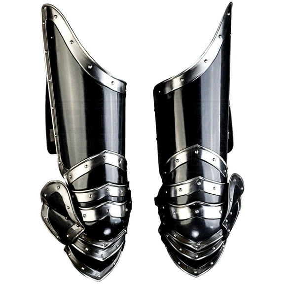 Edward Darkened Leg Armor Cosplay LARP Leg Guard - Medieval Armor