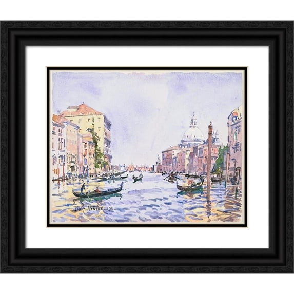 Edward Darley Boit 18x15 Black Ornate Wood Framed Double Matted Museum Art Print Titled - Venice, Afternoon on the Grand Canal (1911)