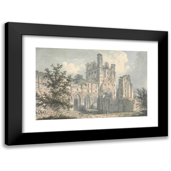 Edward Dayes 18x13 Black Modern Framed Museum Art Print Titled - Llanthony Abbey, Monmouthshire
