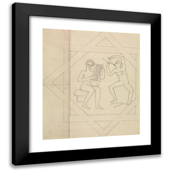 Edward Francis Burney 12x14 Black Modern Framed Museum Art Print Titled - Musicians