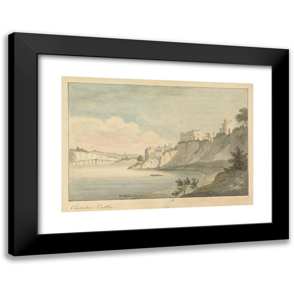 Edward Francis Burney 14x11 Black Modern Framed Museum Art Print Titled - Chepstow Castle