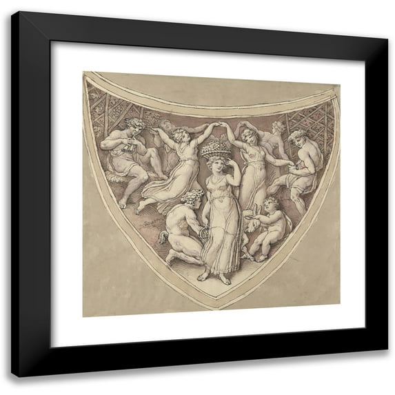 Edward Francis Burney 16x15 Black Modern Framed Museum Art Print Titled - Bacchanalia.