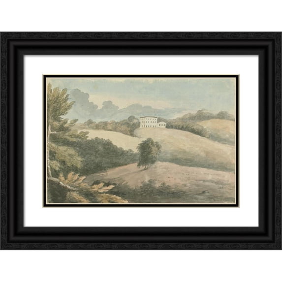 Edward Francis Burney 24x17 Black Ornate Framed Double Matted Museum Art Print Titled: Mowbray Park