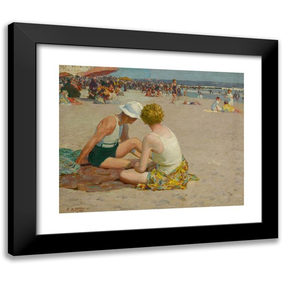Edward Henry Potthast 14x12 Black Modern Framed Museum Art Print Titled - A Summer Vacation (circa 1920-1925)
