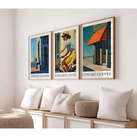 Edward Hopper Art Prints Gallery Wall Decor Bundle Home Decor Office Wall Art Set 3