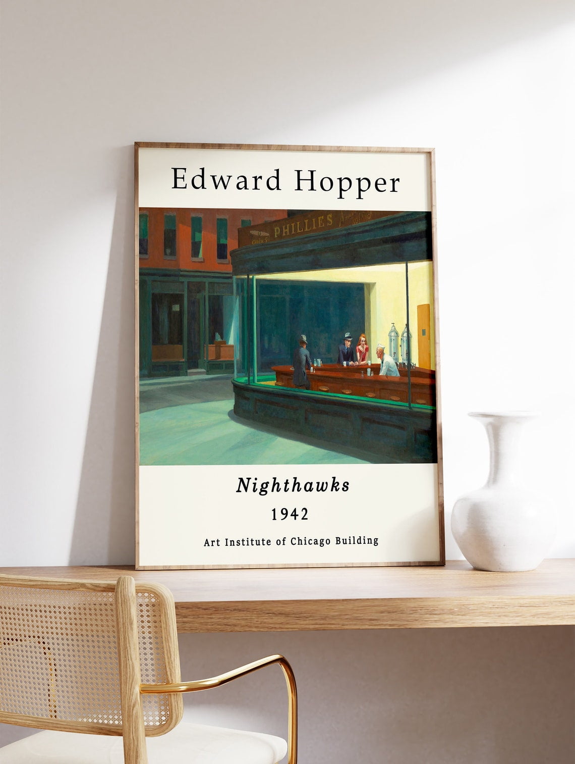 Edward Hopper Exhibition Poster, Nighthawks, Edward Hopper Art Print