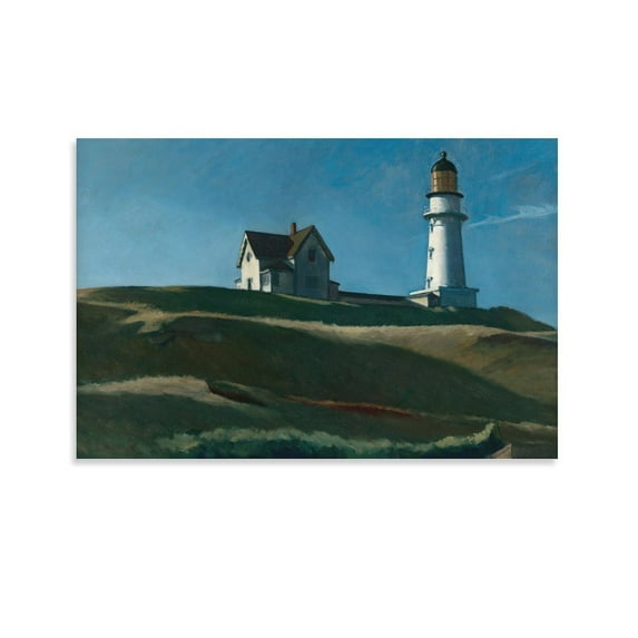 Edward.Hopper. Lighthouse Hill Large Canvas Printing Famous Paintings Wall Decoration Painting Artwork Gifts Canvas Painting Poster Wall Art Decorative Picture Prints Modern Decor 24x36inch(60x90cm)