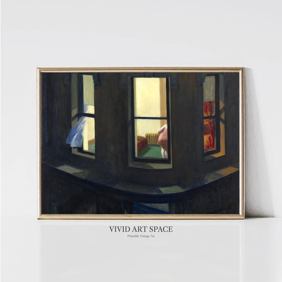 Edward Hopper Night Windows Poster, Unframed Paper Poster 8x10in