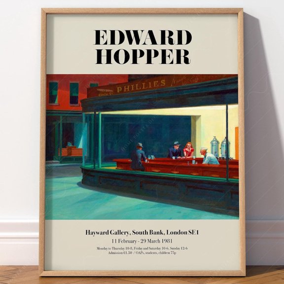Edward Hopper Nighthawks Art Print Hopper Poster American Modern Art Museum Quality Wall Decor