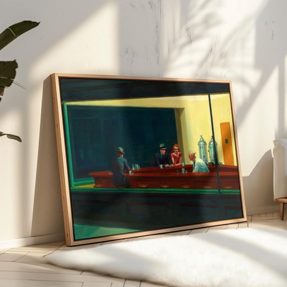 Edward Hopper Nighthawks Classic Fine Wall Art, Stretched Canvas 16x20in