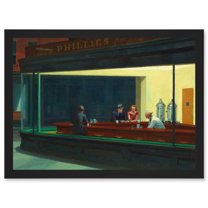 Edward Hopper Nighthawks Iconic Painting A4 Artwork Framed Wall Art Print