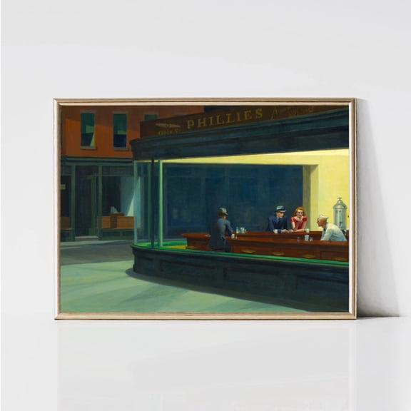 Edward Hopper Nighthawks Print, Unframed Paper Poster 11x14in