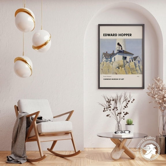 Edward Hopper Poster, Rocky Pedestal , Vintage Wall Art Print For Home Decor UNFRAMED Poster, Wall Art for Decor, Present, 12x18