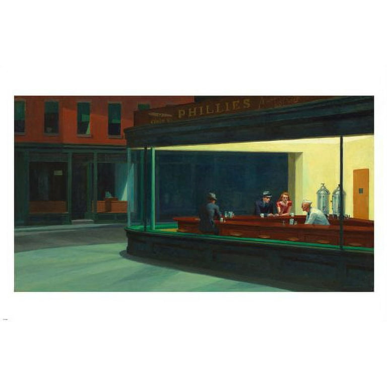 Edward Hopper S Famous Iconic Painting Nighthawks 20x30 Bar