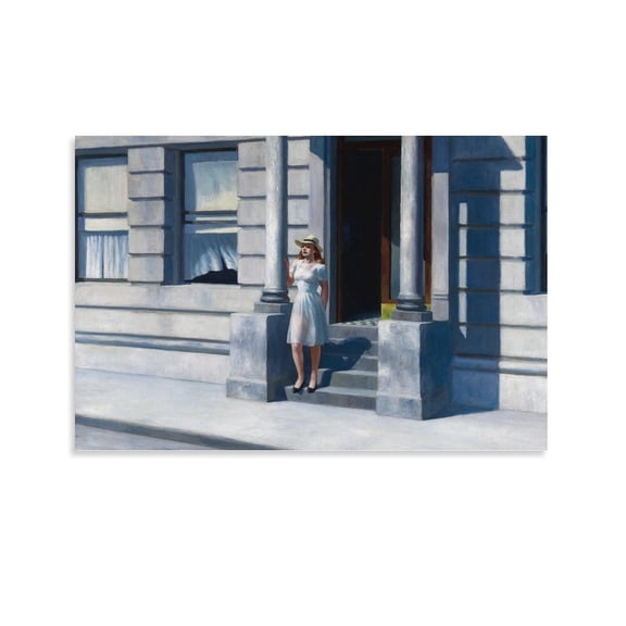 Edward.Hopper. Summertime Large Canvas Printing Famous Paintings Wall Decoration Painting Artwork Artworks Canvas Poster Room Aesthetic Wall Art Prints Home Modern Decor Gifts 12x18inch(30x45cm)