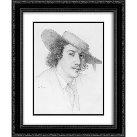 Edward John Poynter 2x Matted 20x24 Black Ornate Framed Art Print 'Portrait of Whistler'