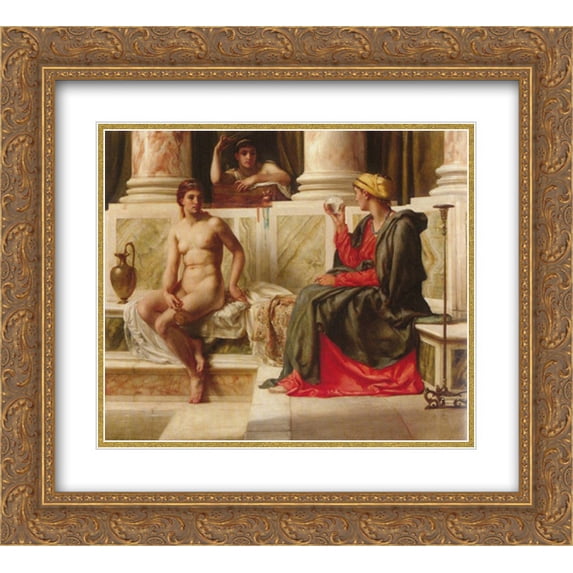 Edward John Poynter 2x Matted 24x20 Gold Ornate Framed Art Print 'The fortune teller'