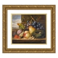 thumbnail image 1 of Edward Ladell 23x20 Gold Ornate Framed and Double Matted Museum Art Print Titled - Still Life with a Bird's Nest,&nbsp;A Pear, a Peach, Grapes, Strawberries and Plums, 1 of 4