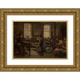 thumbnail image 1 of Edward Lamson Henry 18x14 Gold Ornate Wood Frame and Double Matted Museum Art Print Titled - A Country&nbsp;School (1890), 1 of 4
