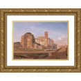 thumbnail image 1 of Edward Lear 14x11 Gold Ornate Wood Frame and Double Matted Museum Art Print Titled - Temple of Venus and Rome, Rome, 1 of 4