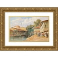 thumbnail image 1 of Edward Lear 24x17 Gold Ornate Framed and Double Matted Museum Art Print Titled - Parga, Greece (1864), 1 of 4