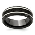 thumbnail image 1 of Edward Mirell 8mm Blk Ti Stepped Press Fit w/ Black Carbon Fiber Insert Ban, 1 of 8
