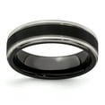 thumbnail image 1 of Edward Mirell Black TI -Traction Finish w/Polished Edge6.5mm Band, 1 of 7