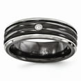 thumbnail image 1 of Edward Mirell Black Ti .03ct Dia w/Sterling Silver Bezel 7mm Band, 1 of 8