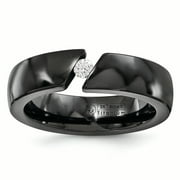 JEWELRYPOT Edward Mirell Black Ti .10ct Diamond 6mm Band EMR211