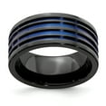 thumbnail image 1 of Edward Mirell Black Ti Blue Anodized 10mm Band, 1 of 7