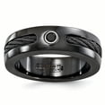 thumbnail image 1 of Edward Mirell Black Ti Cable & Black Spinel w/Sterling Silver Bezel Band EMR231, 1 of 8