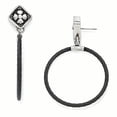 thumbnail image 1 of Edward Mirell Black Ti Cable and Sterling Silver Floral Post Dangle Earrings Titanium/Silver Two-Tone Earrings, 1 of 1