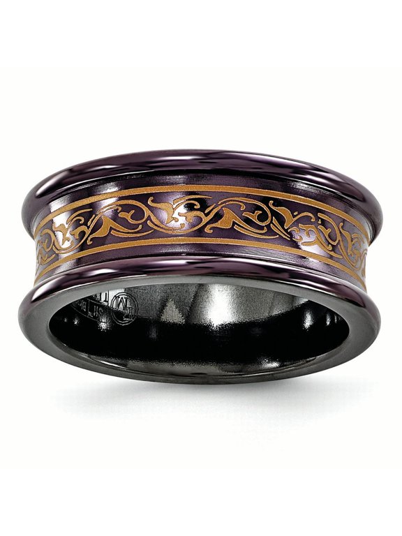 Edward Mirell Black Ti Concave Anodized Copper Color 8mm Band