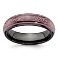 thumbnail image 1 of Edward Mirell Black Ti Domed Anodized Copper Color Band, 1 of 5