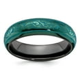 thumbnail image 1 of Edward Mirell Black Ti Domed Anodized Teal 6mm Band, 1 of 5