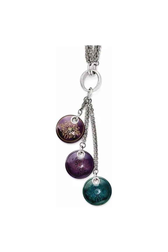 Edward Mirell Black Ti Multi-color Anodized  Sterling Silver Necklace