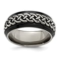 thumbnail image 1 of Edward Mirell Black Ti Patterned 9mm Band, 1 of 6