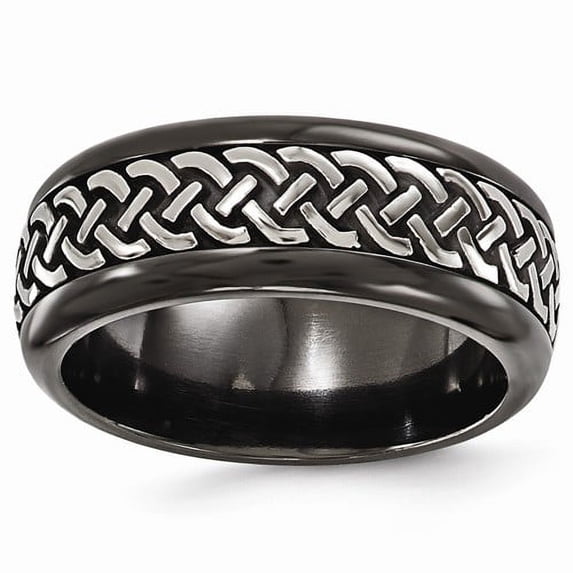 Edward Mirell Black Ti Patterned 9mm Band