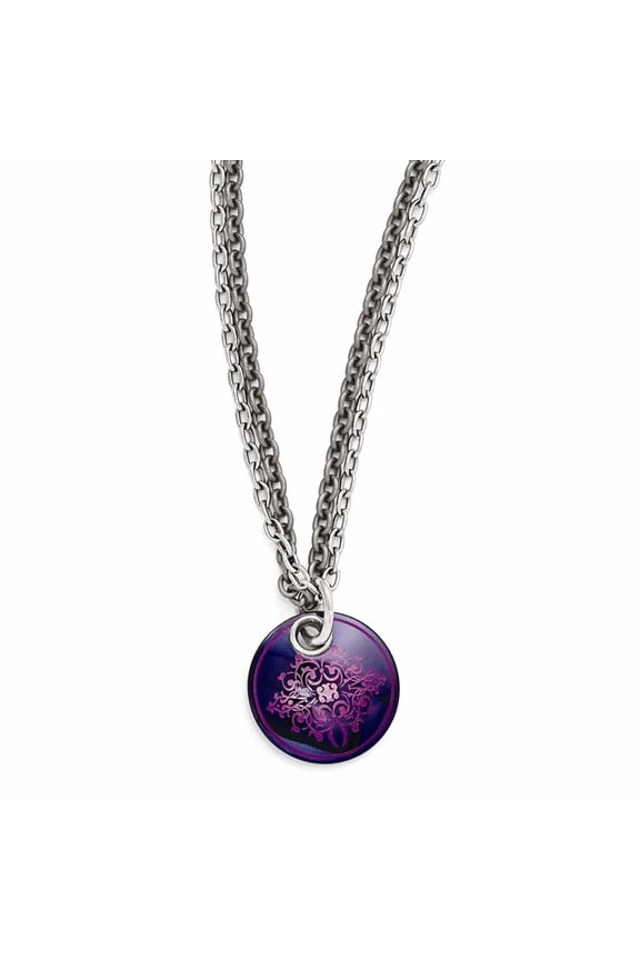 Edward Mirell Black Ti Pink Anodized Sterling Silver With 2in ext Necklac