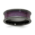 thumbnail image 1 of Edward Mirell Black Ti Pink Anodized with Laser Pattern 8mm Concave Band, 1 of 6