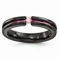 thumbnail image 1 of Edward Mirell Black Ti Pink Sapphire and Pink Anodized Grooved 4mm Band, 1 of 1