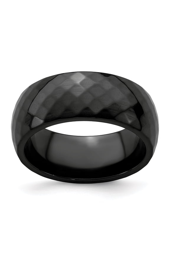 Edward Mirell Black Ti Polished Faceted Ring