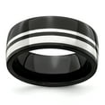 thumbnail image 1 of Edward Mirell Black Ti & Sterling Silver 9mm Polished Band, 1 of 7