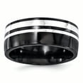 thumbnail image 1 of Edward Mirell Black Ti & Sterling Silver 9mm Polished Band EMR267, 1 of 6