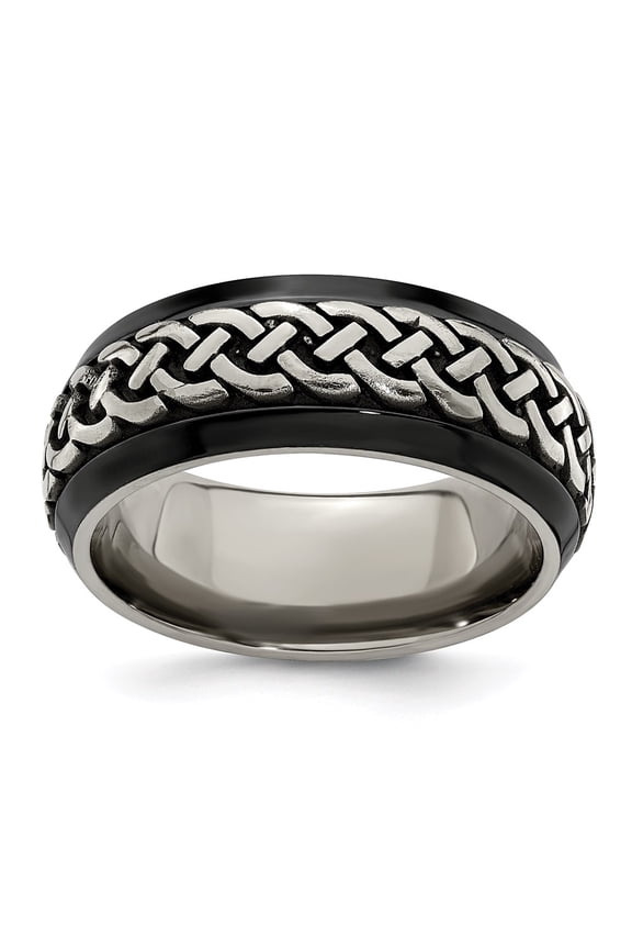 Edward Mirell Black Ti & Titanium Casted 9mm Band